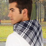 Pañuelo cuadrado HIERBAS blanco-azul marino oceano - niño