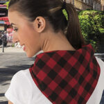 Pañuelo triangular CACHIRULO rojo loto-negro - niño